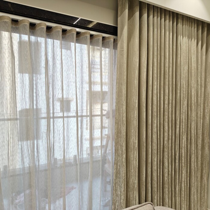Modern Beige Bedroom Curtains